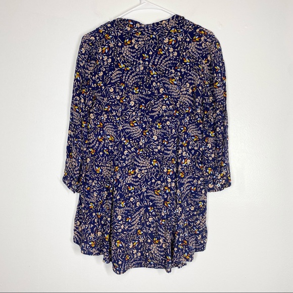 ANTHRO Maeve Tie Neck Swing Blouse Floral XS Boho - Picture 4 of 6